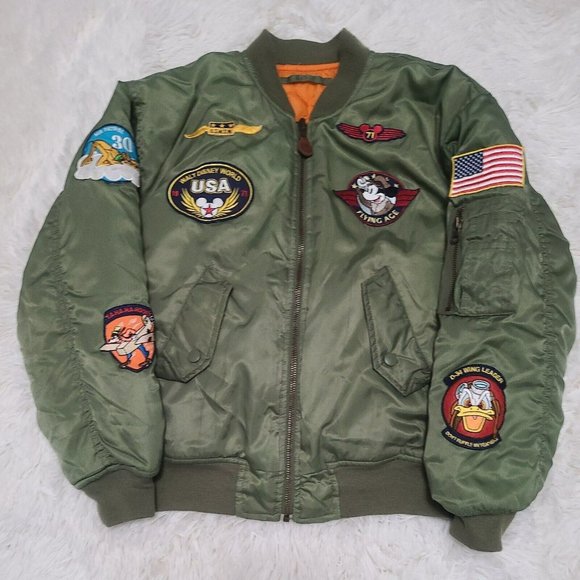 Disneyland Resort Mickey Jacket Flying Ace Size S 5/6 Reversible Bomber Jacket - Picture 1 of 10